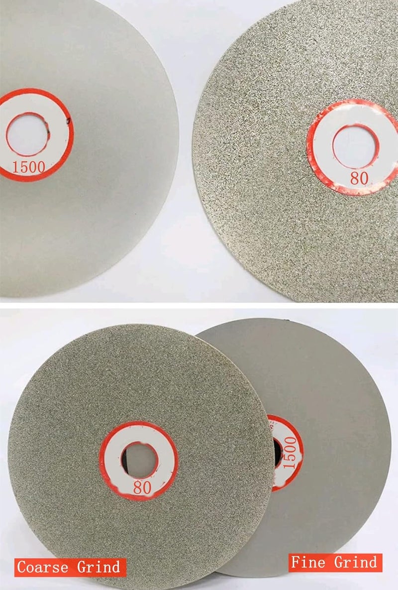 ENLAYER Diamond Polishing Disc Set 6 PCS, 6Inch Diamond Flat Lap 80/400/600/800/1500/3000 Grit Wheel Lapping Grinding Disc Tool for Cutting or Sanding Stone and Glass (6) - Image 4